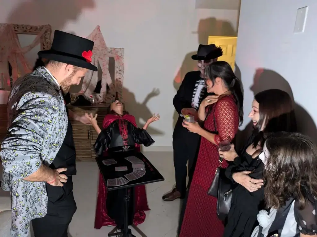 Magician performing at a special occasion celebration